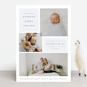 "Love Multiplies" - Birth Announcements in Dusty Blue by Julie Murray - Front