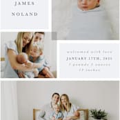 "Love Multiplies" - Birth Announcements in Dusty Blue by Julie Murray - Detail
