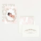 "Sweet Floral Vine" - Birth Announcements in Blush by Susan Moyal - Assembled