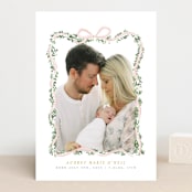 "Ribbonly Frame" - Birth Announcements in Blush by Itsy Belle Studio - Front