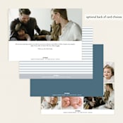 "photo stripes" - Birth Announcements in Steel Blue by Ana Sharpe - Back of Card Options