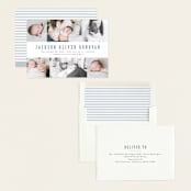 "photo stripes" - Birth Announcements in Steel Blue by Ana Sharpe - Assembled