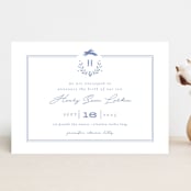 "Classic Baby Monogram" - Birth Announcements in Cobalt Blue by Susan Brown - Front