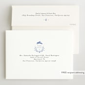 "Classic Baby Monogram" - Birth Announcements in Cobalt Blue by Susan Brown - FREE Recipient Addressing