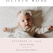 "Cherished" - Birth Announcements in Peony by Kasia Labocki - Detail