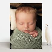 "Simplest Script" - Birth Announcements in Clay by Erica Krystek - Front