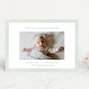 "Story" - Birth Announcements in Sea Salt by Pixel and Hank - Front