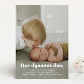 "Dynamic Duo" - Birth Announcements in Cotton by Corinne Malesic - Front