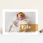"Magazine Block" - Birth Announcements in Marigold by Maria Hilas-Louie - Front