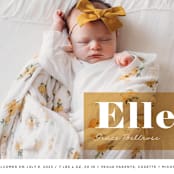 "Magazine Block" - Birth Announcements in Marigold by Maria Hilas-Louie - Close-Up