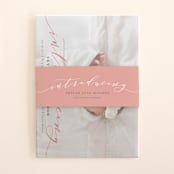"Treasured" - Birth Announcement Belly Bands in Petal by Sarah Brown - Front