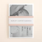"The Snuggle is Real" - Birth Announcement Belly Bands in Stone by Up Up Creative - Front