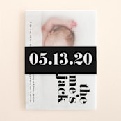 "the name" - Birth Announcement Belly Bands in Noir by Phrosné Barwood - Front