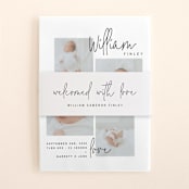 "overjoyed script" - Birth Announcement Belly Bands in Onyx by Lindsay Stetson Thompson - Front