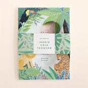 "Jungle Animal Sketchbook" - Birth Announcement Belly Bands in Canary by Alethea and Ruth - Front