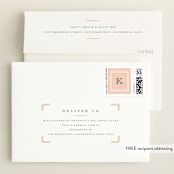 "Name Plate" - Birth Announcement Booklette™ Cards in Melon by Stacey Meacham - FREE Recipient Addressing