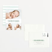 "brushed gallery" - Birth Announcement Booklette™ Cards in Mint by Susan Asbill - Assembled