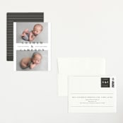 "Two to Love" - Birth Announcement Booklette™ Cards in Charcoal by Michelle Taylor - Assembled