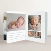 "Linen frame" - Birth Announcement Booklette™ Cards in Powder by Lea Delaveris - Interior Option - 1