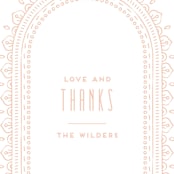 "Ornate Arch Thank You" - Personalized Stationery in Peach by Amber Barkley - Close-Up