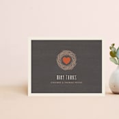 "Love Nest Thank You Card" - Personalized Stationery in Charcoal by Amber Barkley - Front