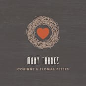 "Love Nest Thank You Card" - Personalized Stationery in Charcoal by Amber Barkley - Close-Up