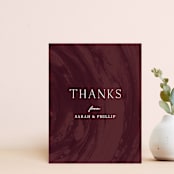"Marbled Thank You Card" - Personalized Stationery in Ruby by Amber Barkley - Front