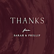 "Marbled Thank You Card" - Personalized Stationery in Ruby by Amber Barkley - Close-Up