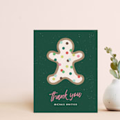 "Decorate + Celebrate Thank You Card" - Personalized Stationery in Pine by Amber Barkley - Front