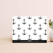 "Ancora" - Personalized Stationery in Obsidian by Lisa Travis - Back of Card