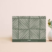 "Herringbone Frame Enclosure Card" - Personalized Stationery in Sage by Amber Barkley - Back of Card