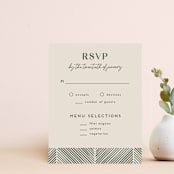 "Herringbone Frame RSVP Card" - Personalized Stationery in Sage by Amber Barkley - Front