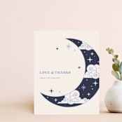 "Give You the Moon Thank You Card" - Personalized Stationery in Sky by Amber Barkley - Front