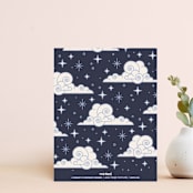"Give You the Moon Enclosure Card" - Personalized Stationery in Sky by Amber Barkley - Back of Card