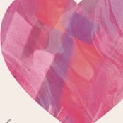 "Painterly Heart Note Card" - Personalized Stationery in Magenta by Amber Barkley - Close-Up