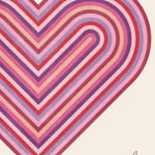 "Rainbow Heart Note Card" - Personalized Stationery in Plum by Amber Barkley - Close-Up