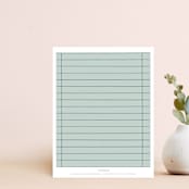"Guest Check Stationery" - Personalized Stationery in Mint by Jennifer Lew - Back of Card