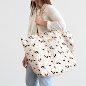 "Primavera" - Carry-All Slouch Tote in Daisy by Iveta Angelova - On Model