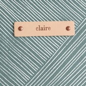"Line Wrap" - Carry-All Slouch Tote in Cactus by Michelle Taylor - Tag Detail