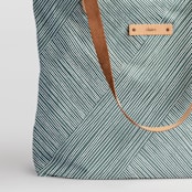 "Line Wrap" - Carry-All Slouch Tote in Cactus by Michelle Taylor - Fabric Detail