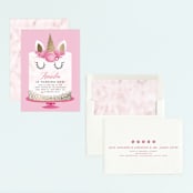 "Unicorn Cake" - Children's Birthday Party Invitations in Candy by Katie Zimpel - Assembled