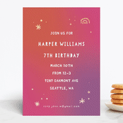 "bright sparkle" - Children's Birthday Party Invitations in Fruit Punch by Rebecca Durflinger - Front