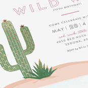 "Wild West" - Children's Birthday Party Invitations in Magenta by Casey Brock - Close-Up