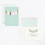 "Gilded Garland" - Children's Birthday Party Invitations in Peppermint by Angela Thompson - Assembled
