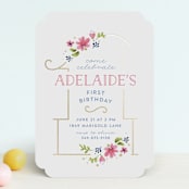 "Simply Sweet One" - Children's Birthday Party Invitations in Gold by JeAnna Casper - Front