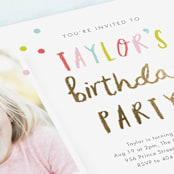 "Confetti bash" - Children's Birthday Party Invitations in Bubblegum by Stacey Meacham - Close-Up