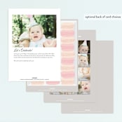 "Macaron Parlor" - Children's Birthday Party Invitations in Mist by Jennifer Lew - Back of Card Options