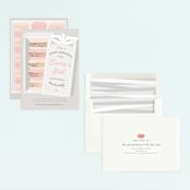 "Macaron Parlor" - Children's Birthday Party Invitations in Mist by Jennifer Lew - Assembled