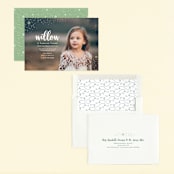 "Snowfall" - Children's Birthday Party Invitations in Gold by Lorent and Leif - Assembled