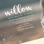 "Snowfall" - Children's Birthday Party Invitations in Gold by Lorent and Leif - Close-Up